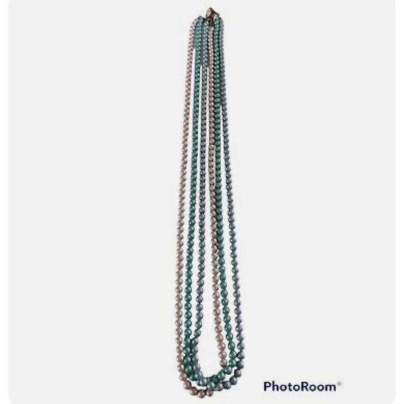 Fashion Jewelry Pastel Glass Bead Necklaces 25” long. Total of three(3). - Picture 4 of 8